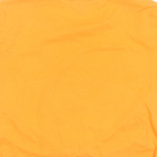 Primark Womens Orange  Polyester Basic T-Shirt Size S Round Neck - don't stress about it