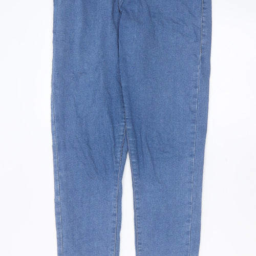 Topshop Womens Blue  Cotton Skinny Jeans Size 28 in L31 in Extra-Slim