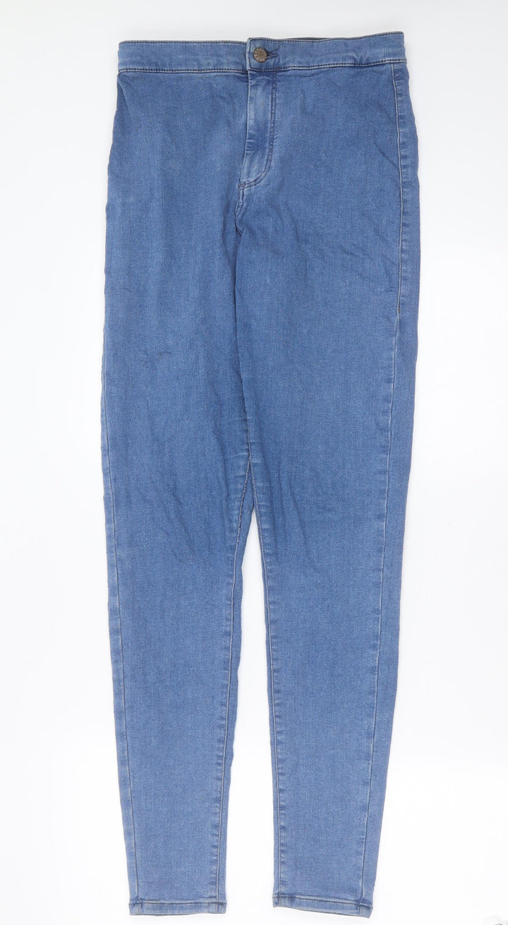 Topshop Womens Blue Cotton Skinny Jeans Size 28 in L31 in Extra-Slim