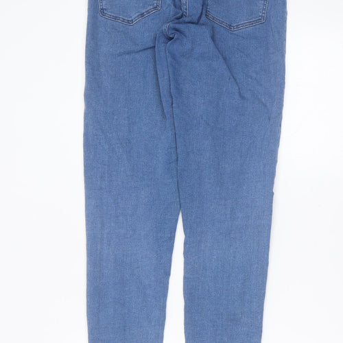 Topshop Womens Blue  Cotton Skinny Jeans Size 28 in L31 in Extra-Slim