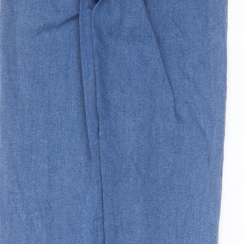Topshop Womens Blue  Cotton Skinny Jeans Size 28 in L31 in Extra-Slim