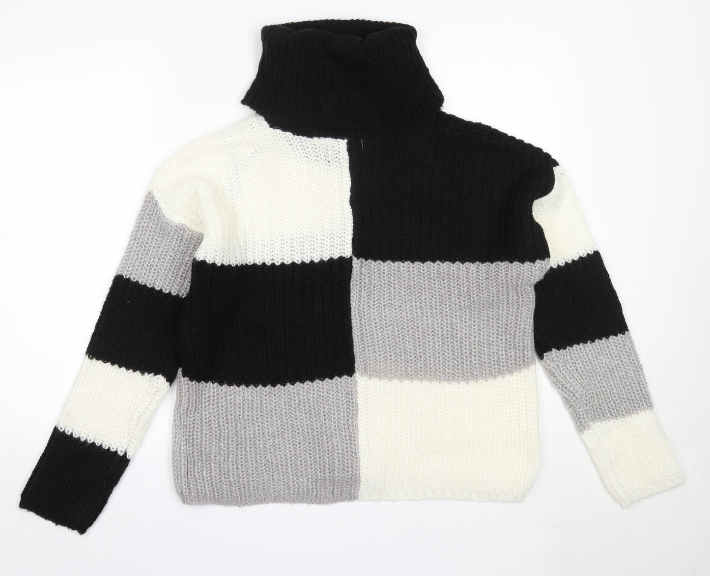 Brave Soul Womens Black Roll Neck  Acrylic Pullover Jumper Size M