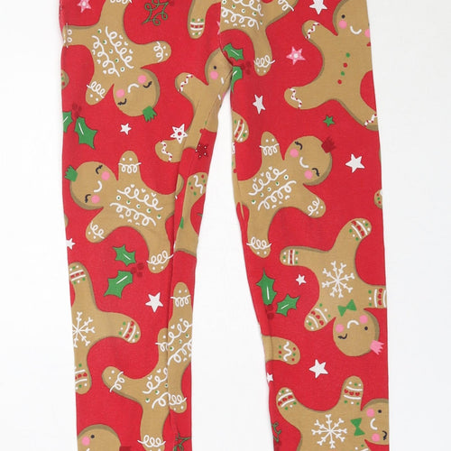 TU Boys Red  Cotton Capri Trousers Size 9 Months  Regular  - Christmas Gingerbread