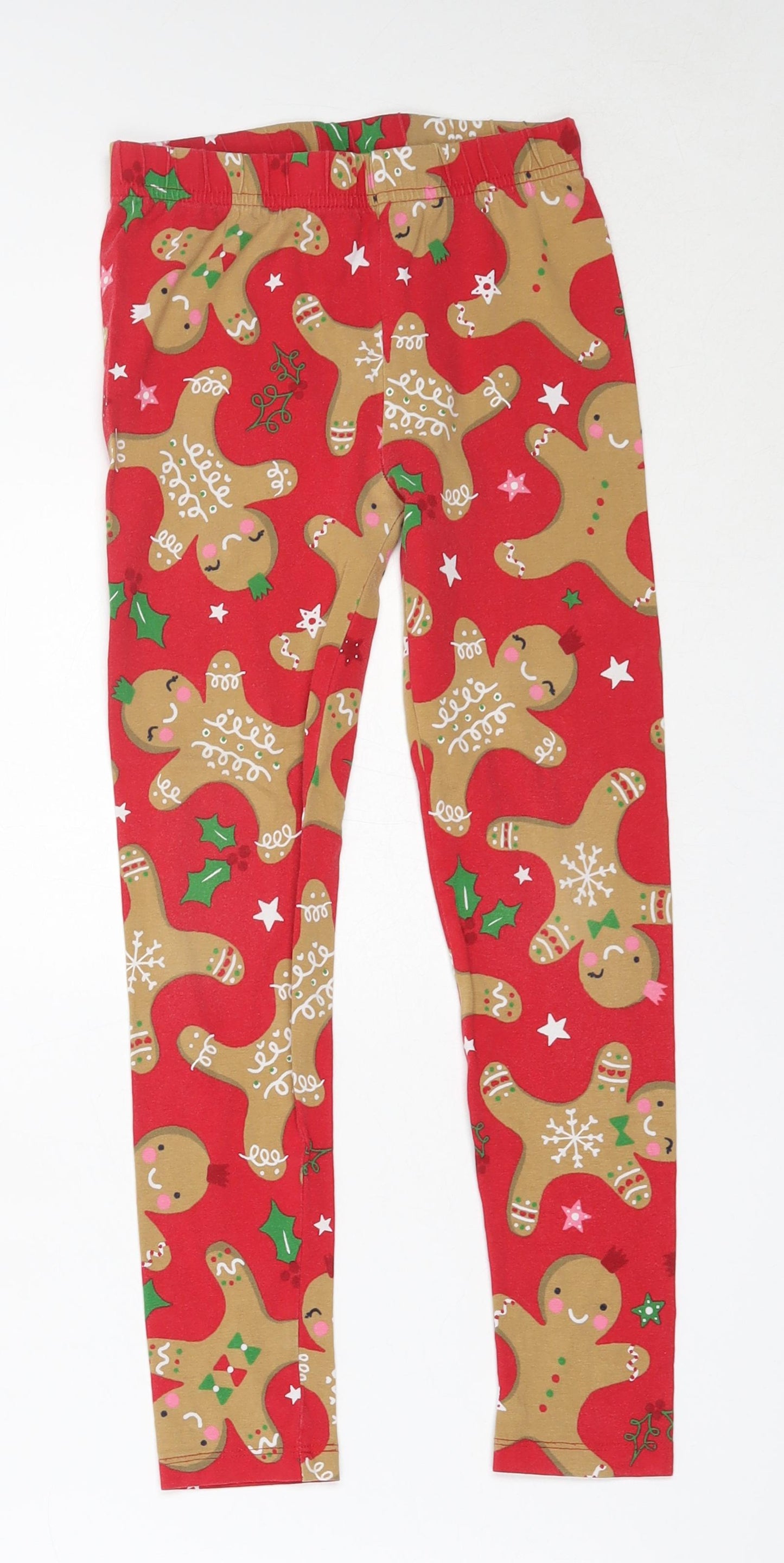 TU Boys Red  Cotton Capri Trousers Size 9 Months  Regular  - Christmas Gingerbread