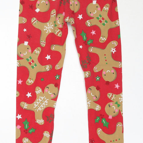 TU Boys Red  Cotton Capri Trousers Size 9 Months  Regular  - Christmas Gingerbread