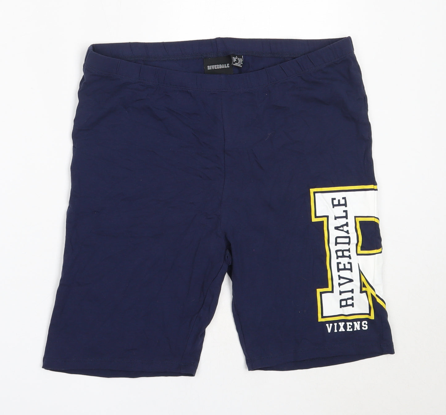 Primark Womens Blue  Cotton Compression Shorts Size L  Regular  - Riverdale