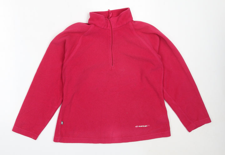 Mountain Life Womens Pink Polyester Henley Sweatshirt Size 12