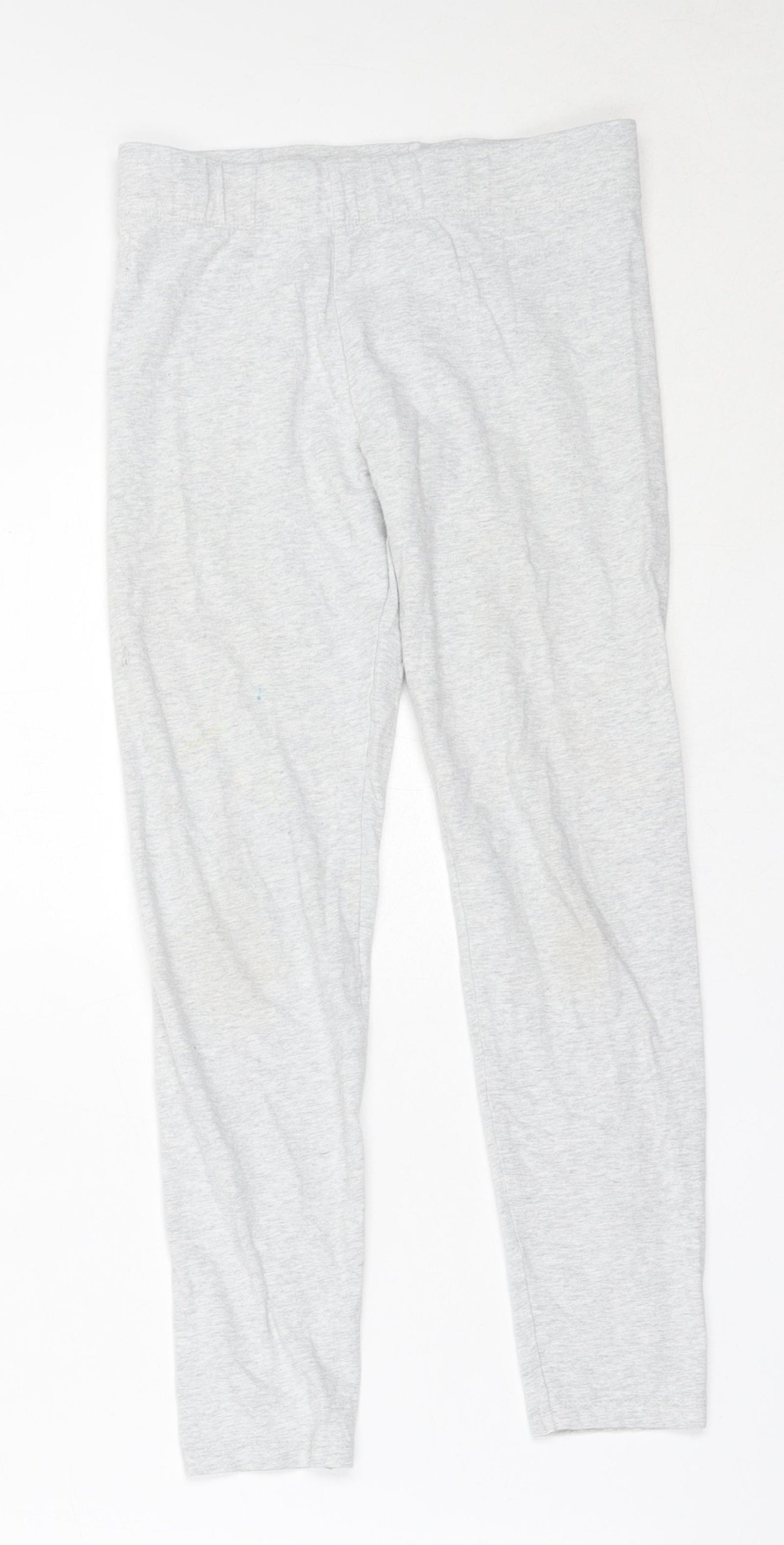 Marks and Spencer Girls Grey  Cotton Capri Trousers Size 9-10 Years  Regular  - leggings