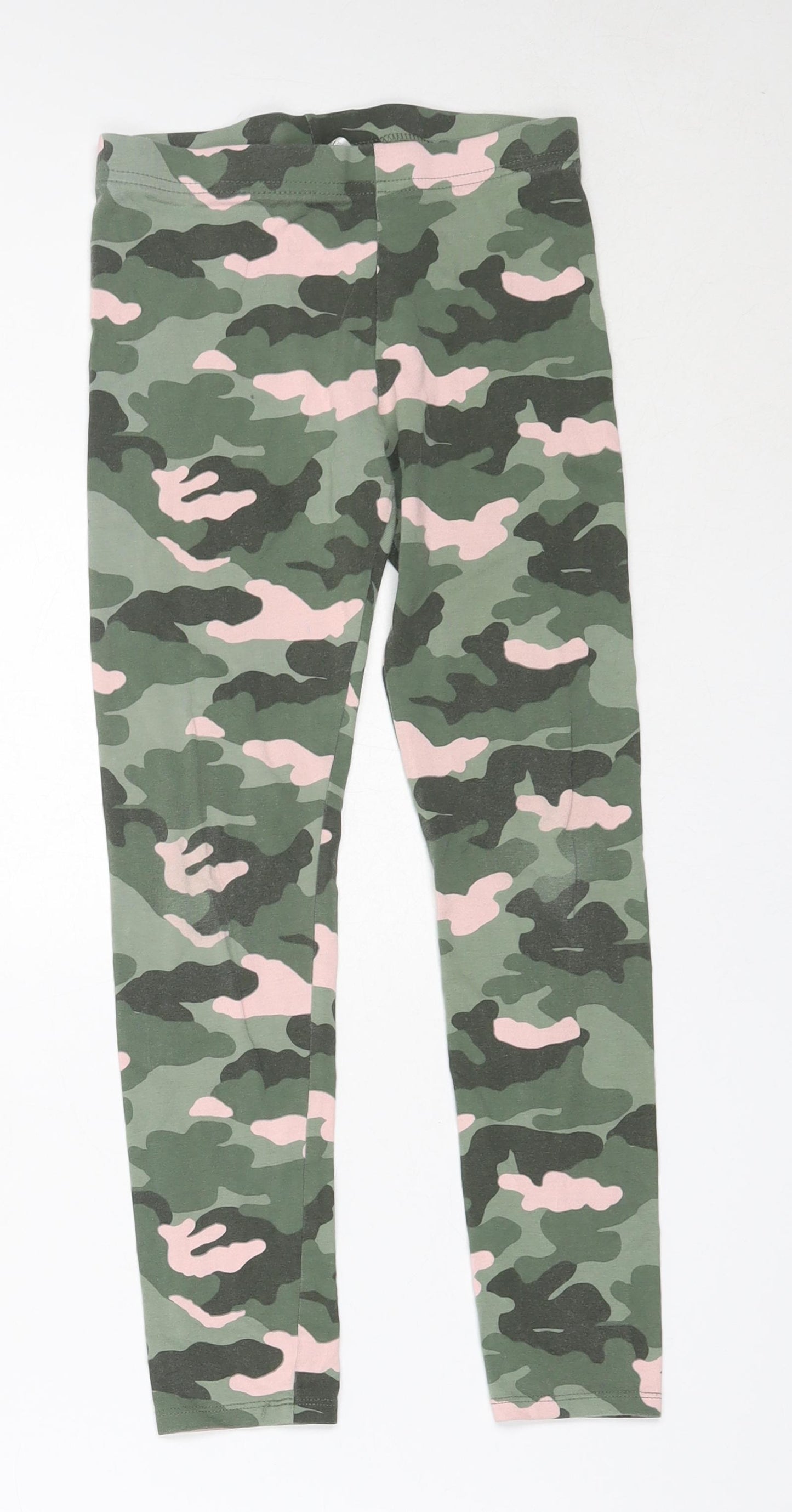 F&F Girls Green Camouflage Cotton Capri Trousers Size 9-10 Years  Regular