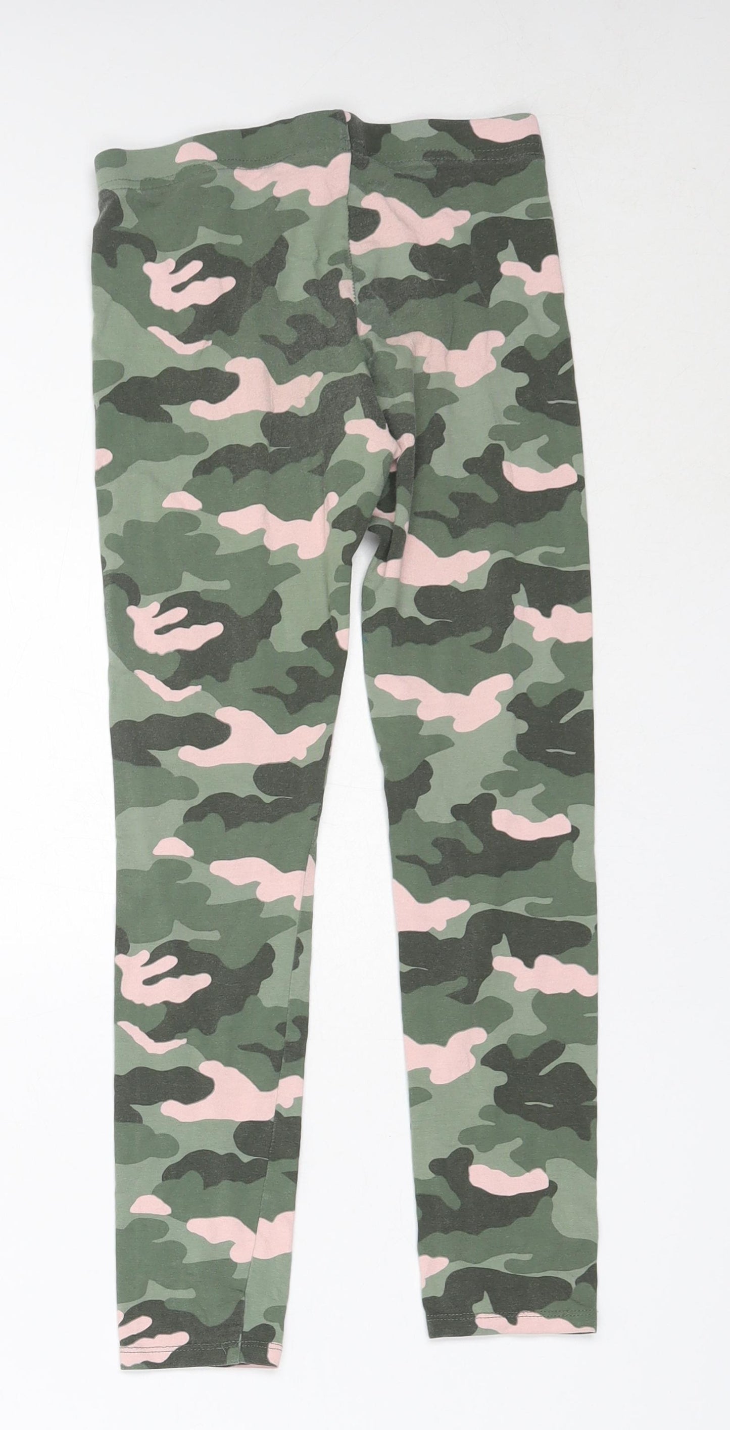 F&F Girls Green Camouflage Cotton Capri Trousers Size 9-10 Years  Regular