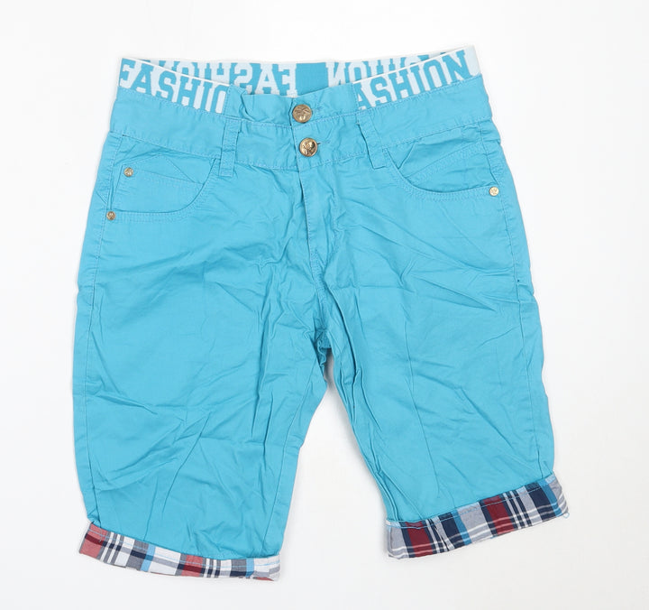 Poto Club Womens Blue Cotton Chino Shorts Size 28 in Regular