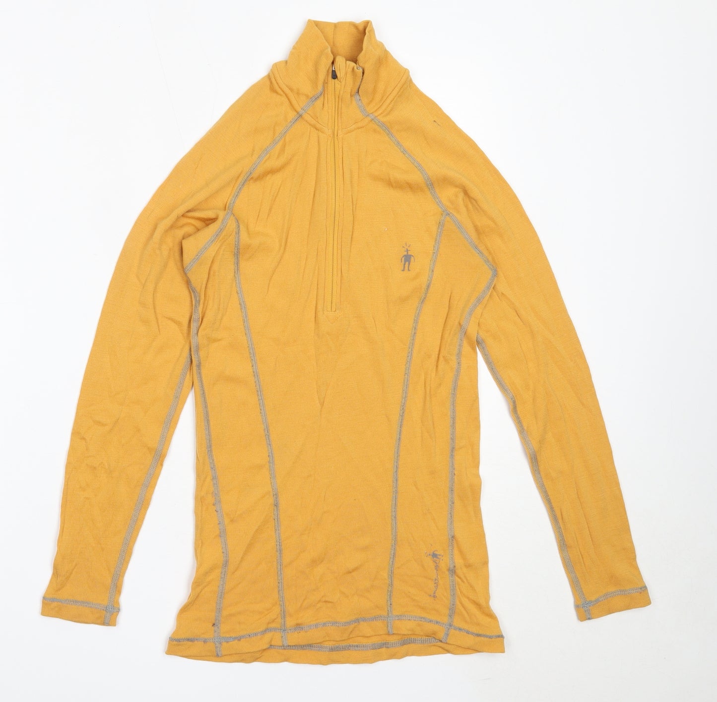 Preworn Mens Yellow  Wool Henley Sweatshirt Size S