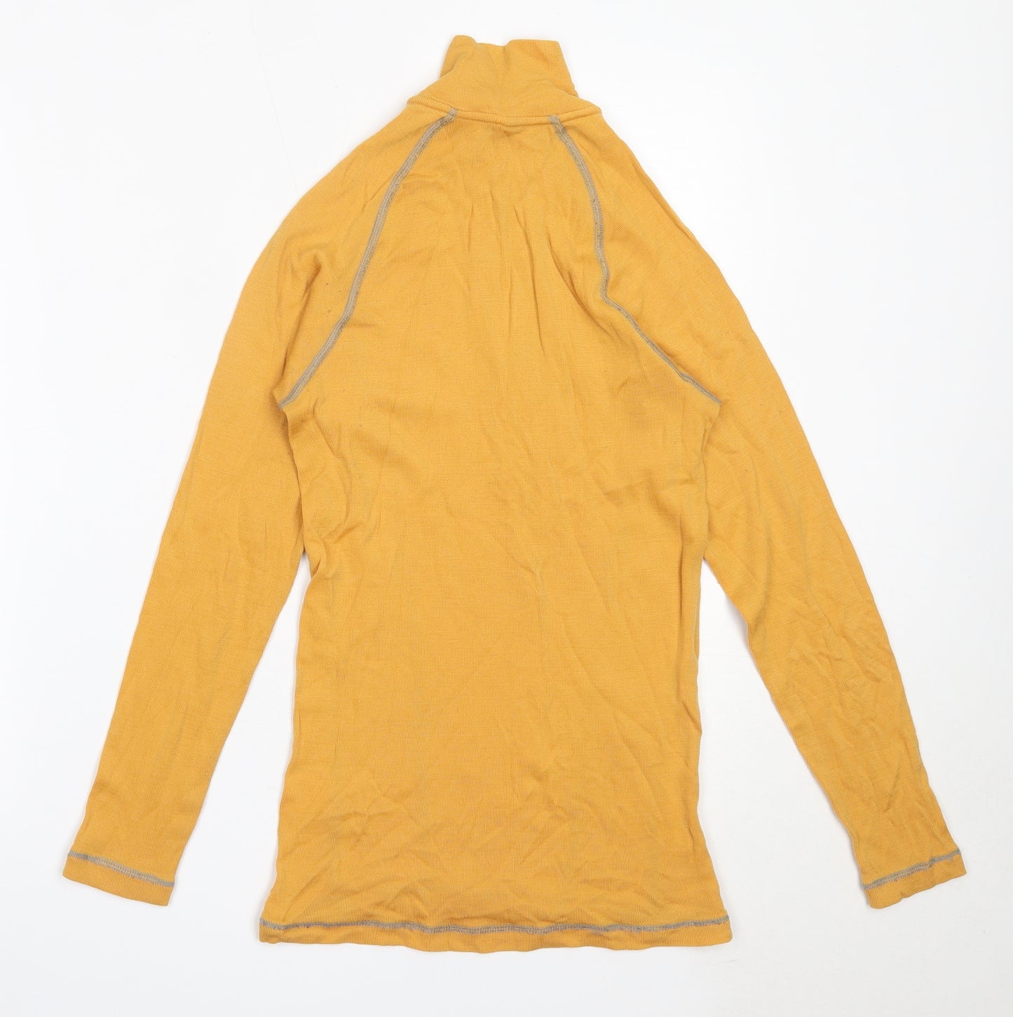 Preworn Mens Yellow  Wool Henley Sweatshirt Size S