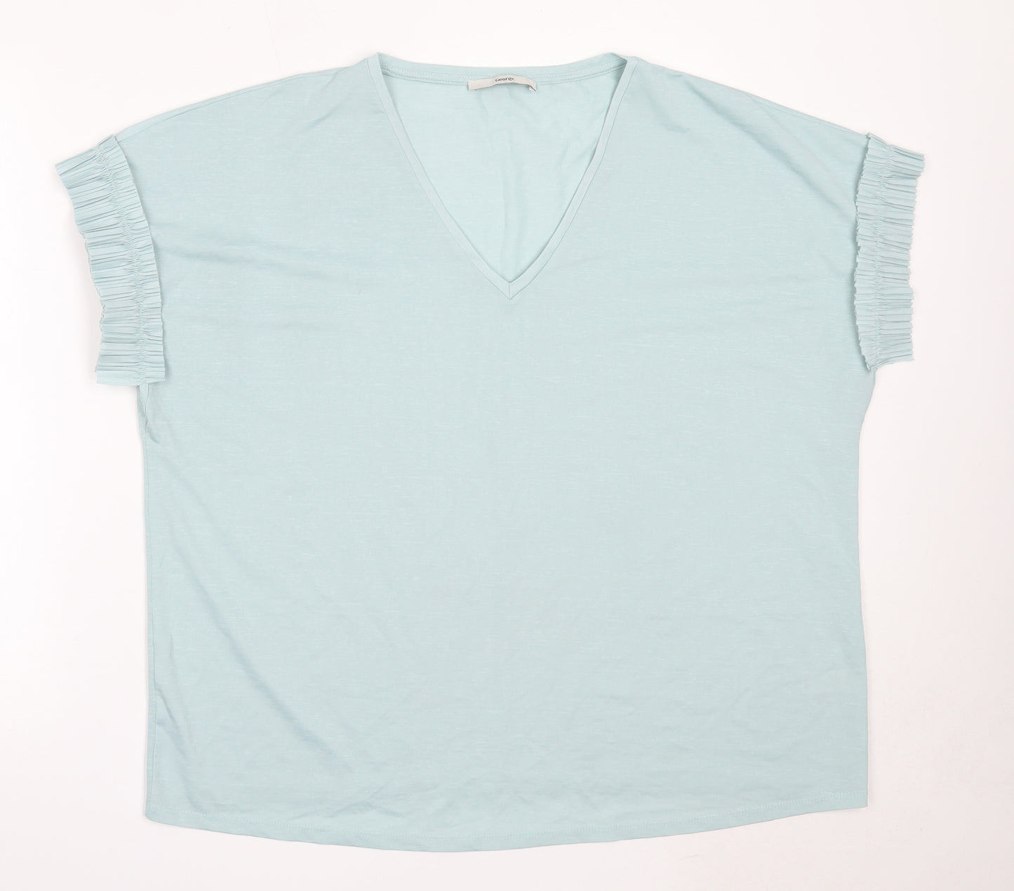 George Womens Blue  Polyester Basic Blouse Size 20 V-Neck