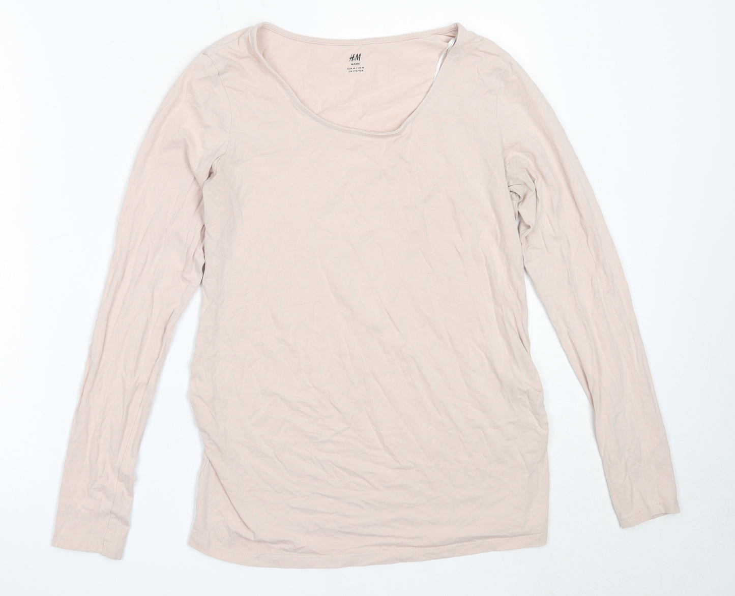 H&M Womens Pink  Cotton Basic T-Shirt Size M Round Neck