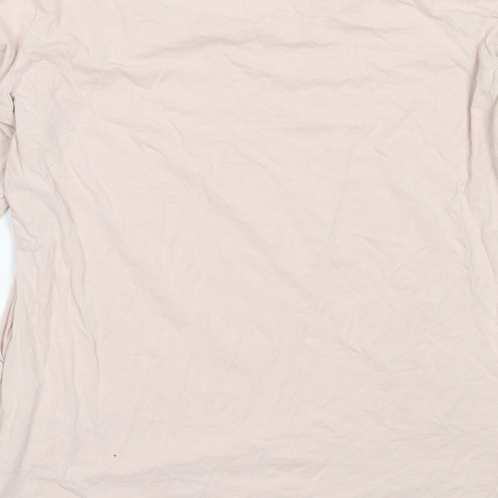 H&M Womens Pink  Cotton Basic T-Shirt Size M Round Neck