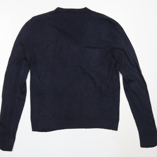 Burton Mens Blue V-Neck  Acrylic Pullover Jumper Size M