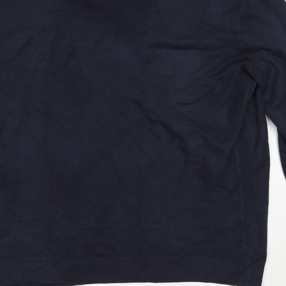 Burton Mens Blue V-Neck  Acrylic Pullover Jumper Size M