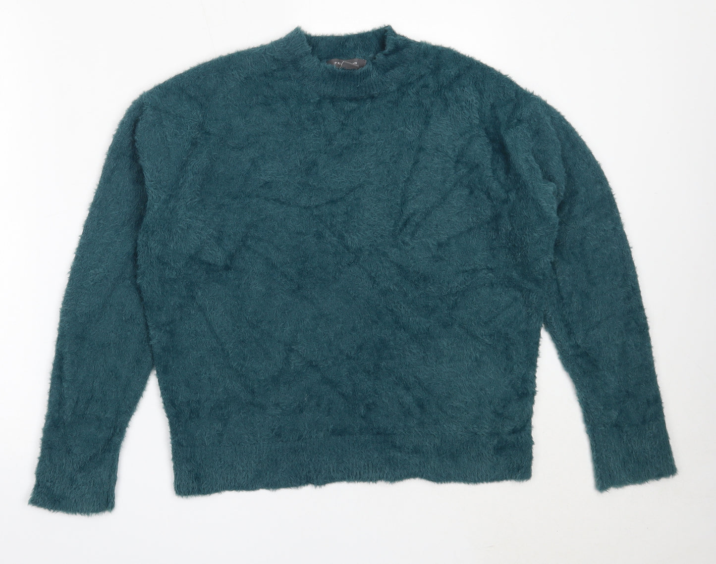 Primark Womens Blue Round Neck  Nylon Pullover Jumper Size S