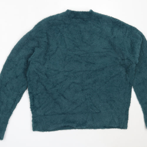 Primark Womens Blue Round Neck  Nylon Pullover Jumper Size S