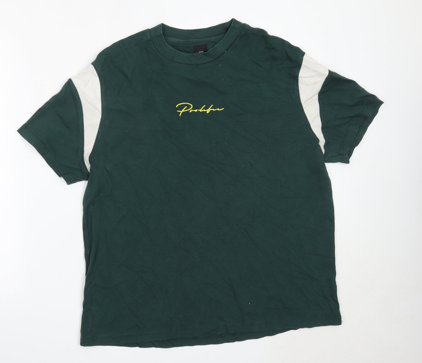 River Island Girls Green  Cotton Basic T-Shirt Size XL Round Neck