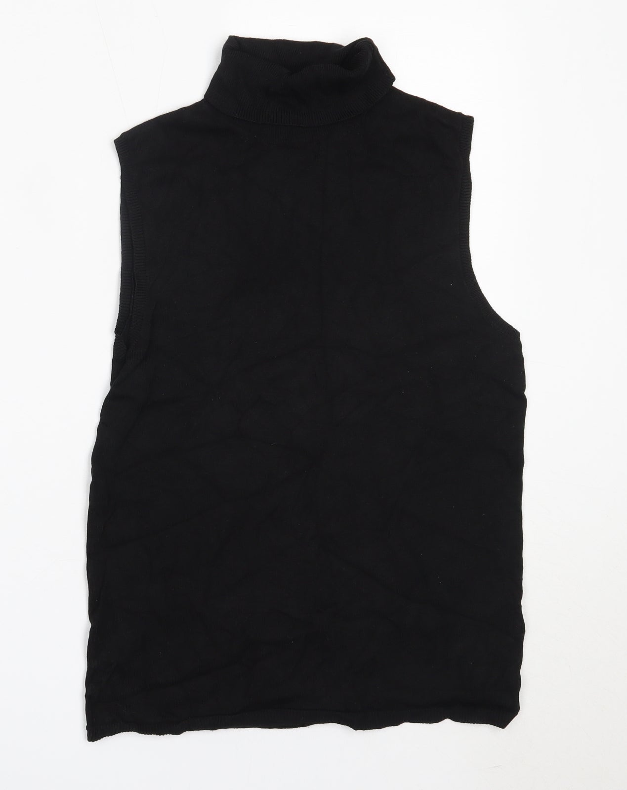 H&M Womens Black Roll Neck  Viscose Vest Jumper Size M