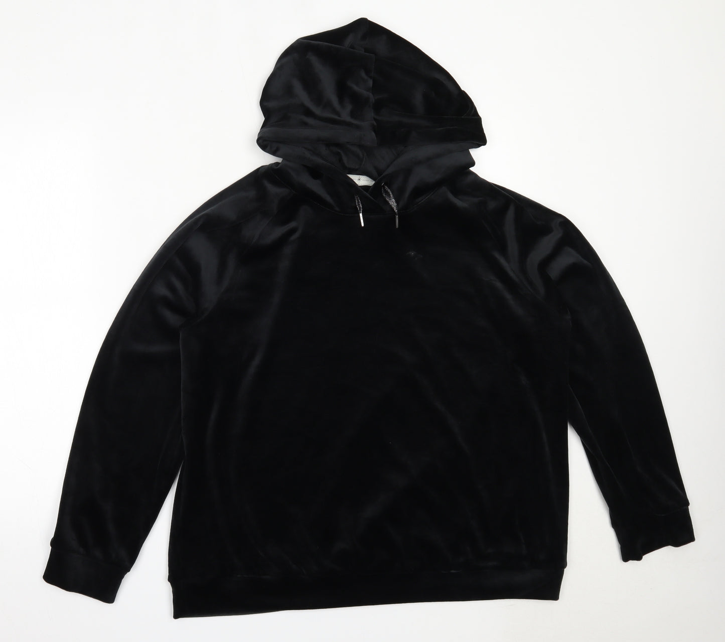 Marks and Spencer Womens Black  Polyester Pullover Hoodie Size 16