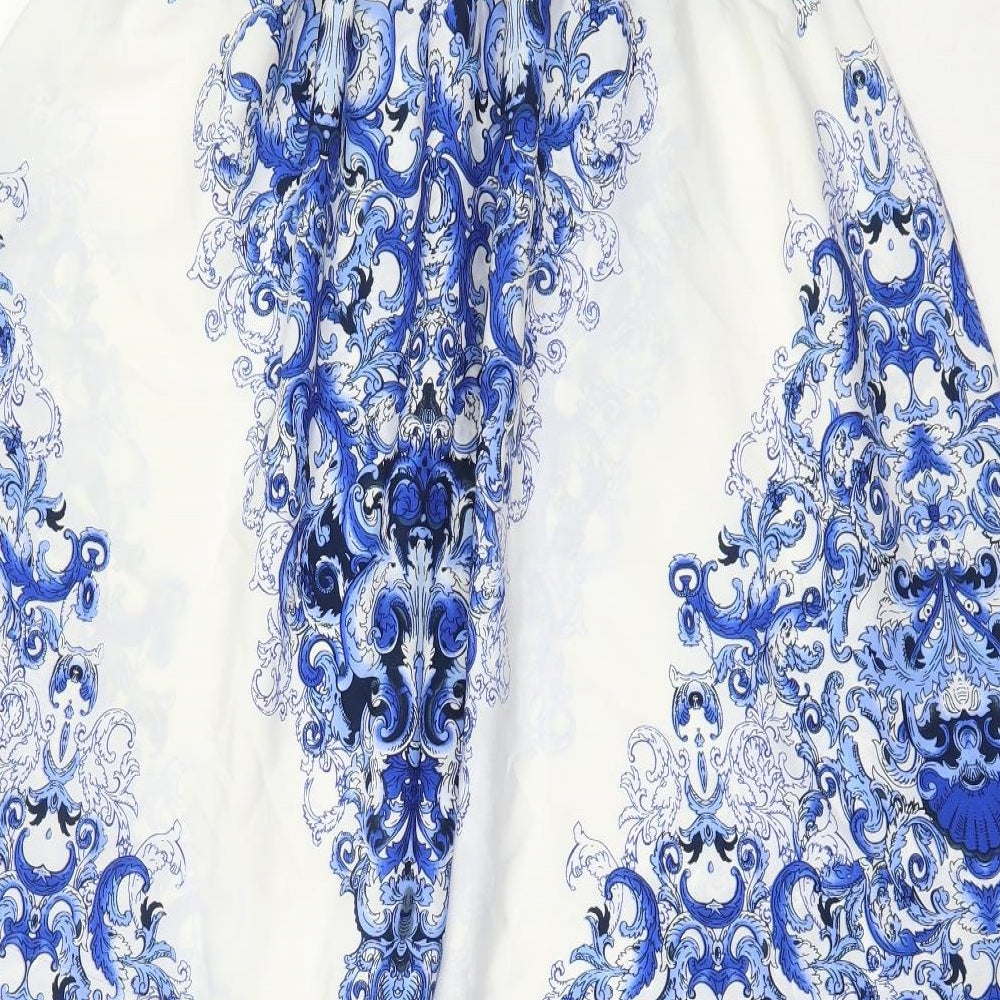 Atmosphere Womens Blue Geometric Polyester Fit & Flare  Size 18  Square Neck