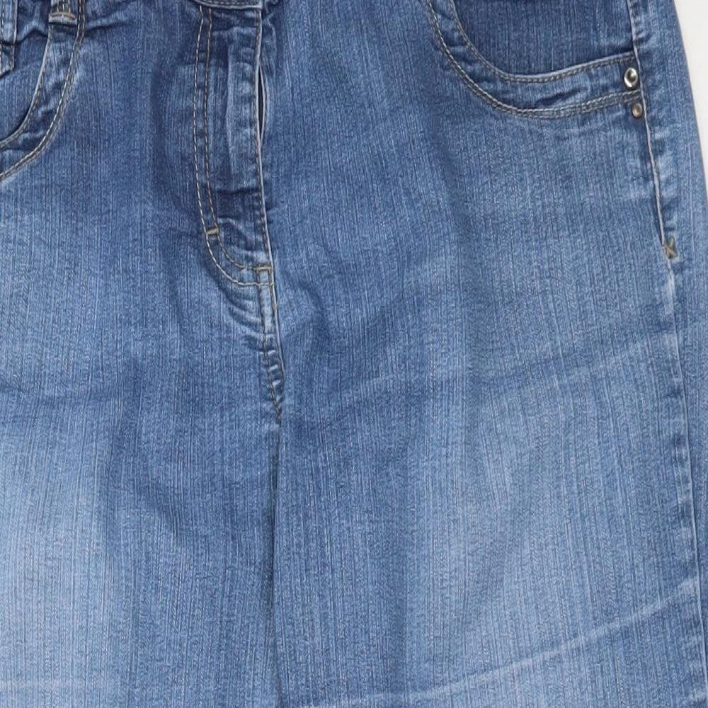 George Womens Blue  Cotton Cropped Jeans Size 14 L20.5 in Regular