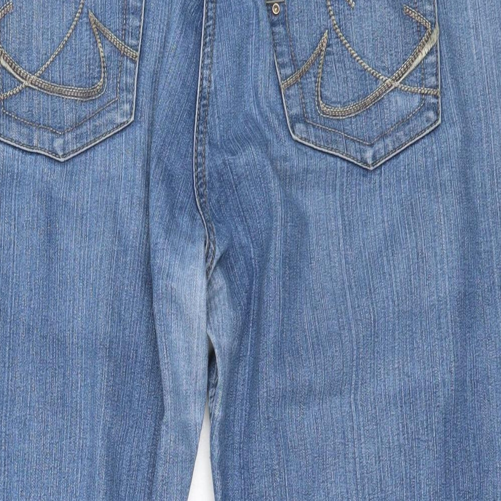 George Womens Blue  Cotton Cropped Jeans Size 14 L20.5 in Regular