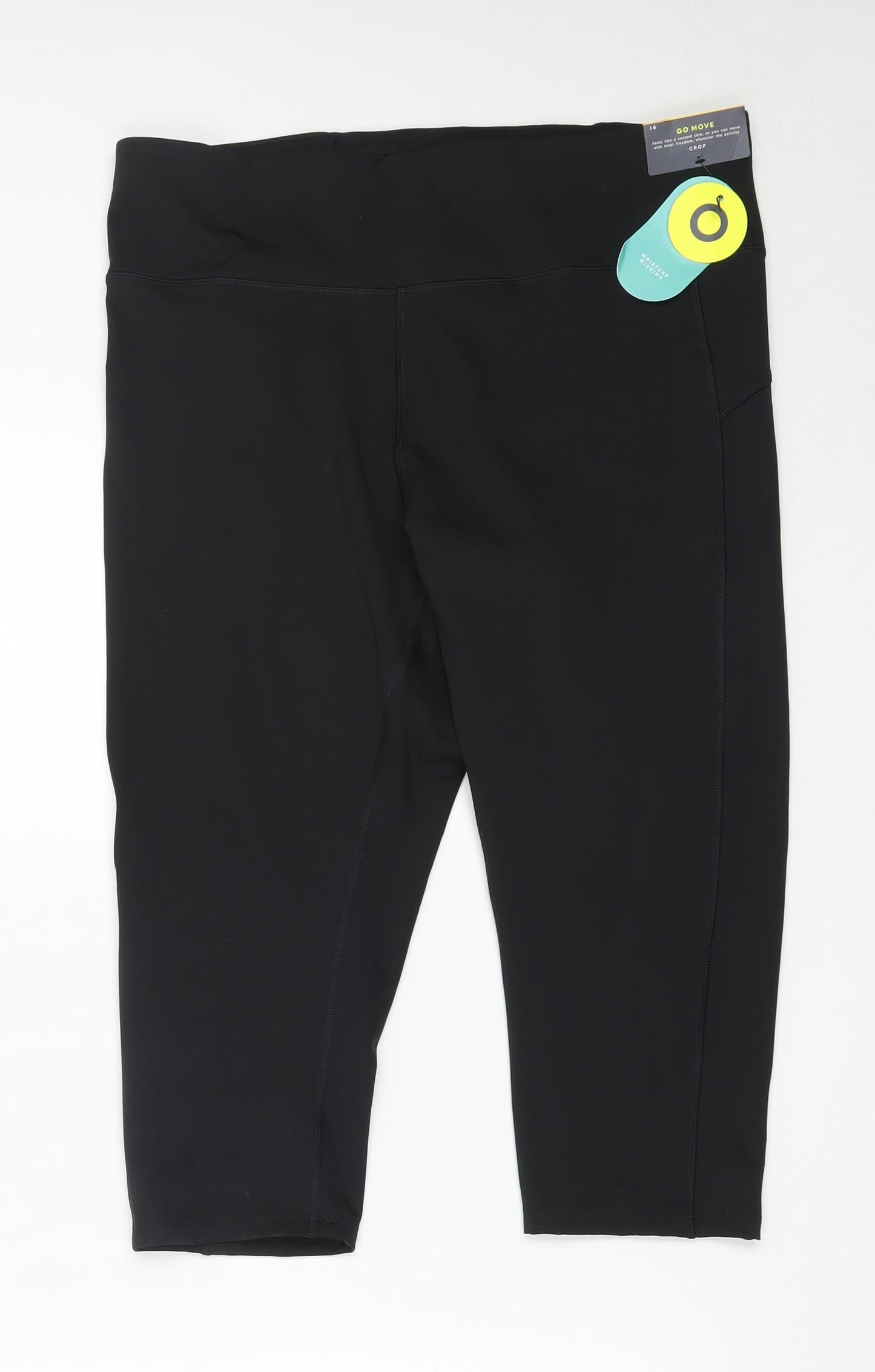 Marks and Spencer Womens Black  Polyester Cropped Leggings Size 16 L19 in Regular