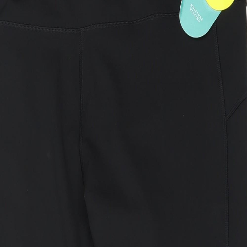 Marks and Spencer Womens Black  Polyester Cropped Leggings Size 16 L19 in Regular