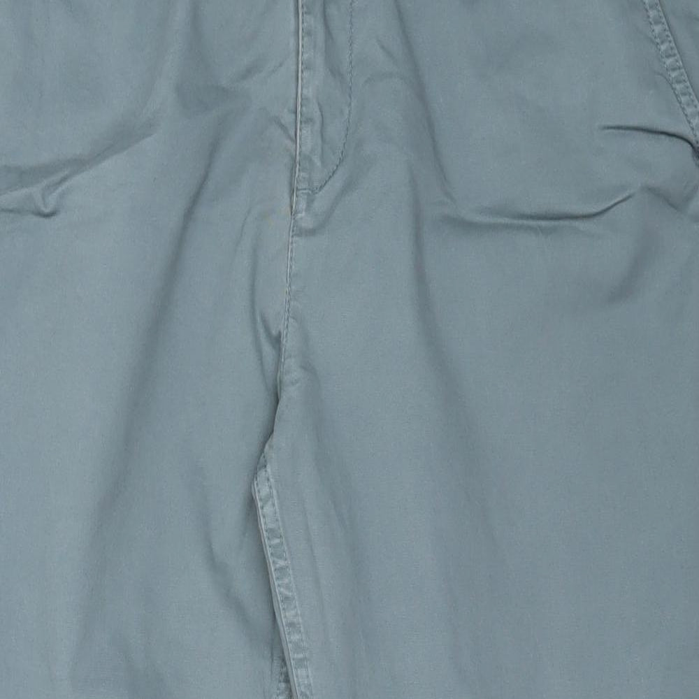 Fat Face Womens Blue  Cotton Cropped Trousers Size 14 L23 in Regular
