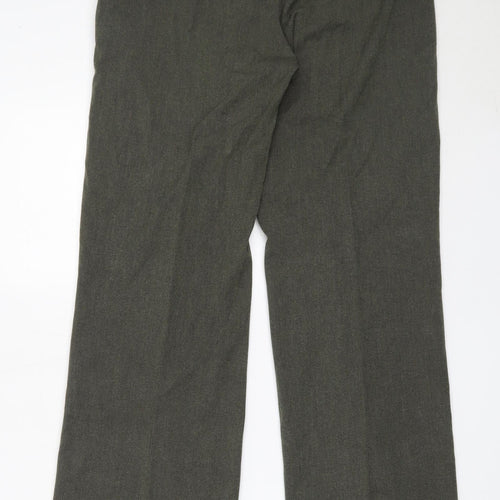 Per Una Womens Green  Polyester Trousers  Size 14 L32 in Regular
