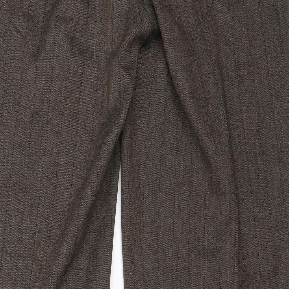 Wallis Womens Brown  Polyester Trousers  Size 14 L31.5 in Regular