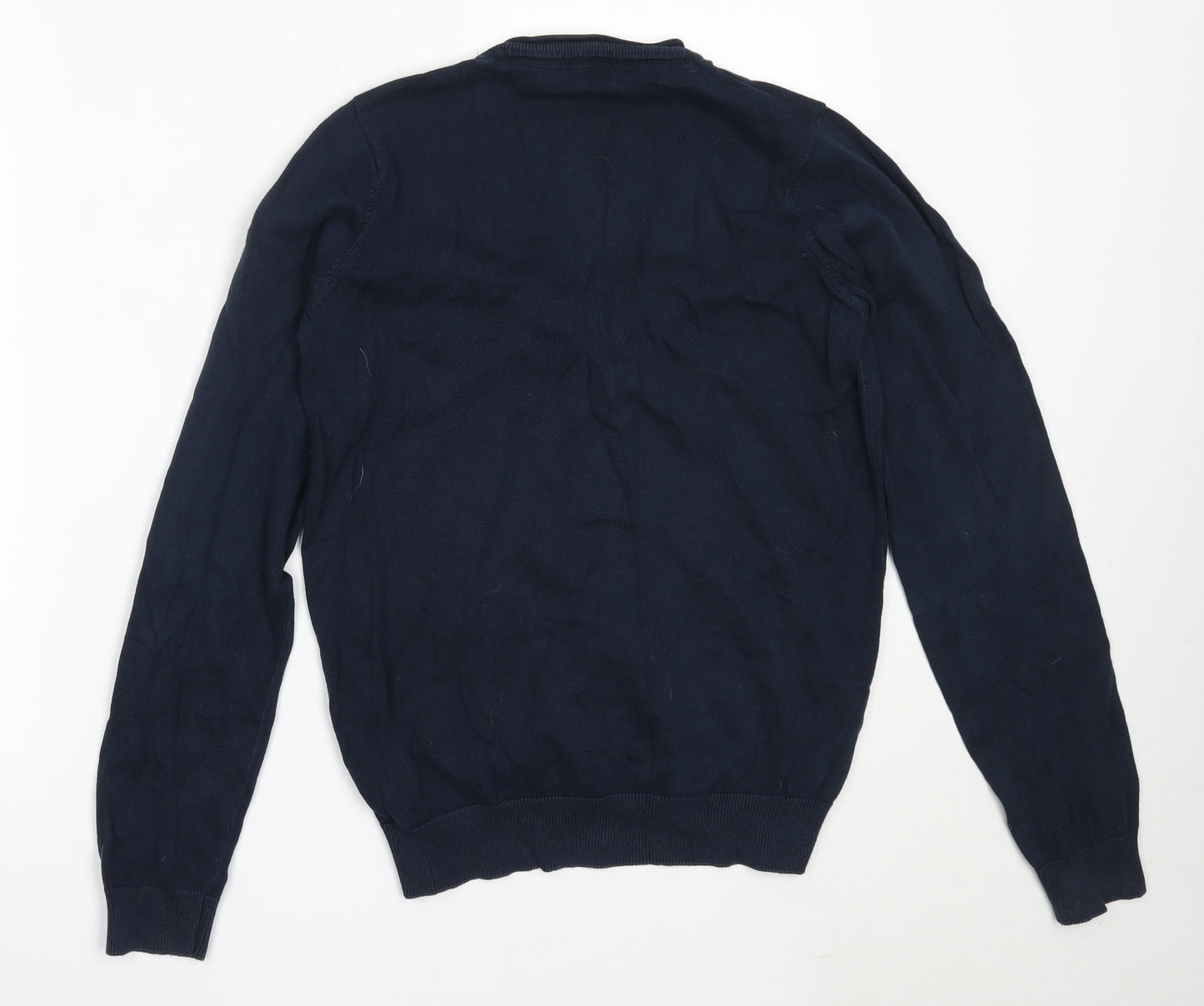 Marks and Spencer Boys Blue V-Neck  Cotton Cardigan Jumper Size 13-14 Years