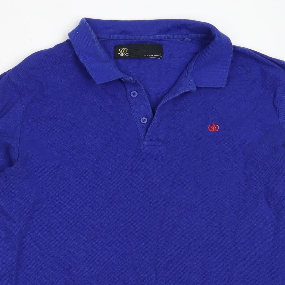 NEXT Mens Blue  Cotton  Polo Size L Collared
