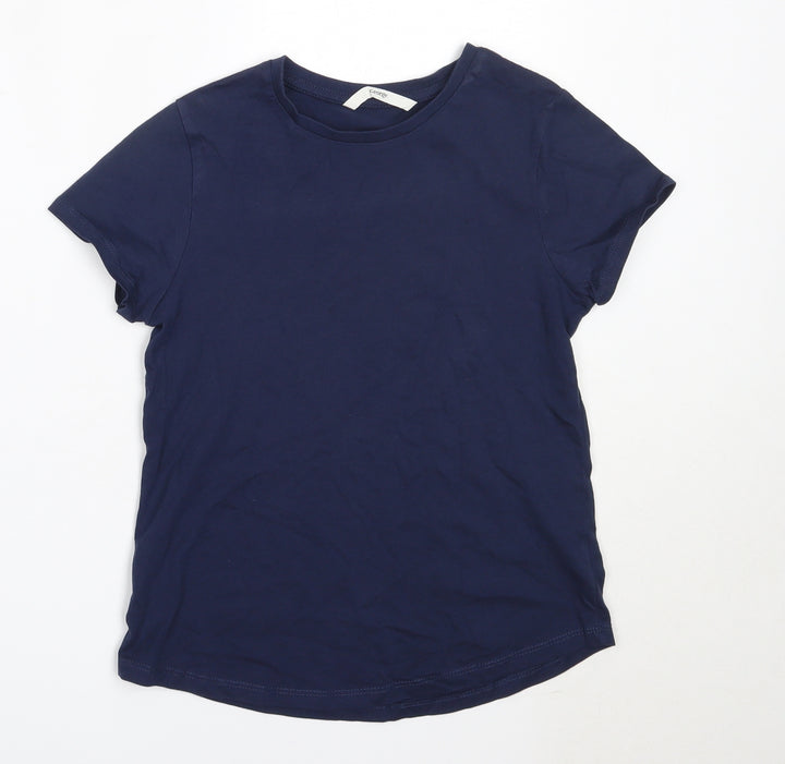 George Boys Blue Cotton Basic T-Shirt Size 10-11 Years Round Neck