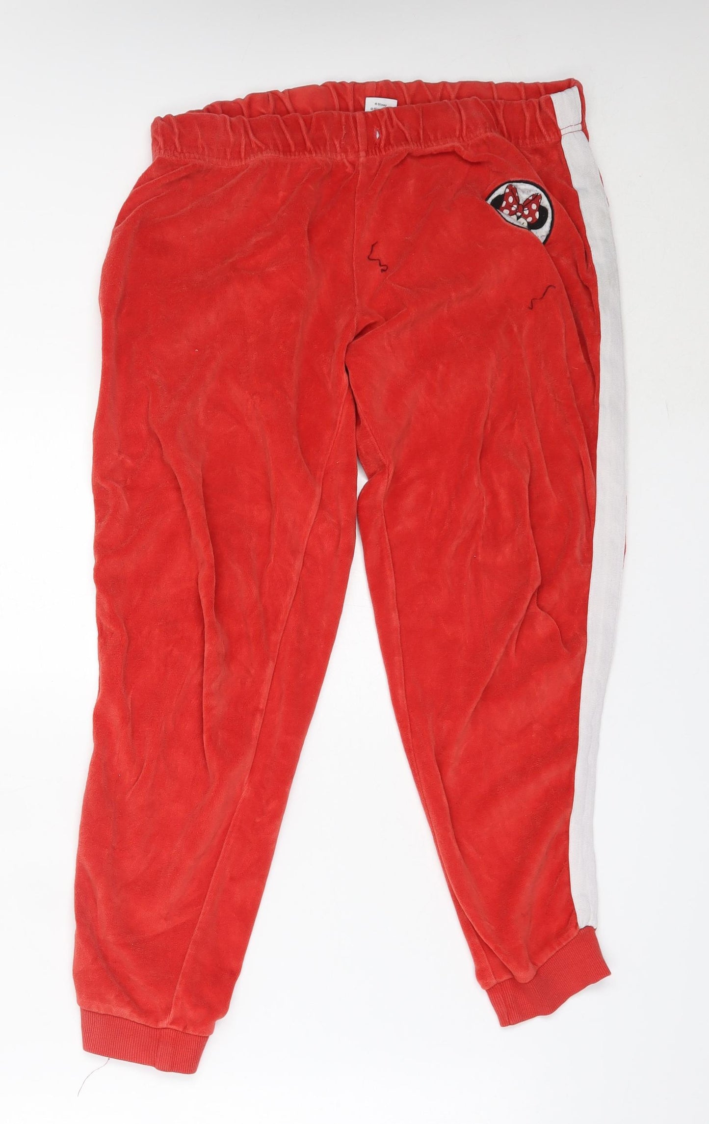 Primark Womens Red Solid Cotton Capri Pyjama Pants Size 14   - minnie mouse