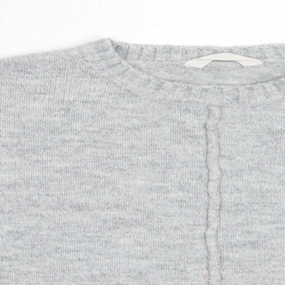 Matalan Girls Grey Round Neck  Acrylic Pullover Jumper Size 10 Years