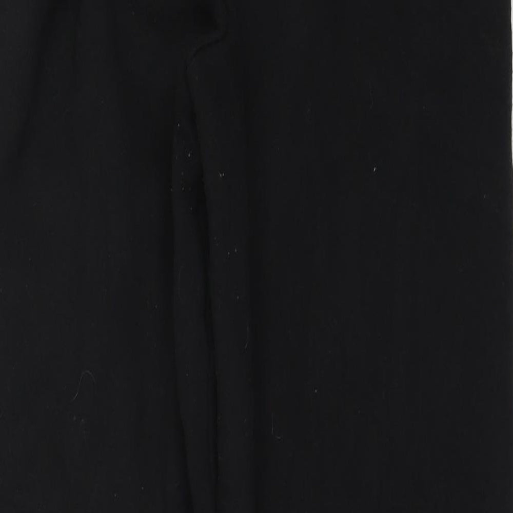 PRETTYLITTLETHING Womens Black  Cotton Jogger Trousers Size 8 L25.5 in Regular