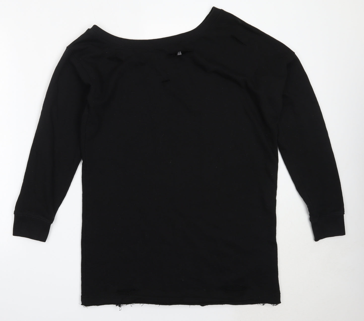 Missguided Womens Black  Cotton Pullover Sweatshirt Size 10