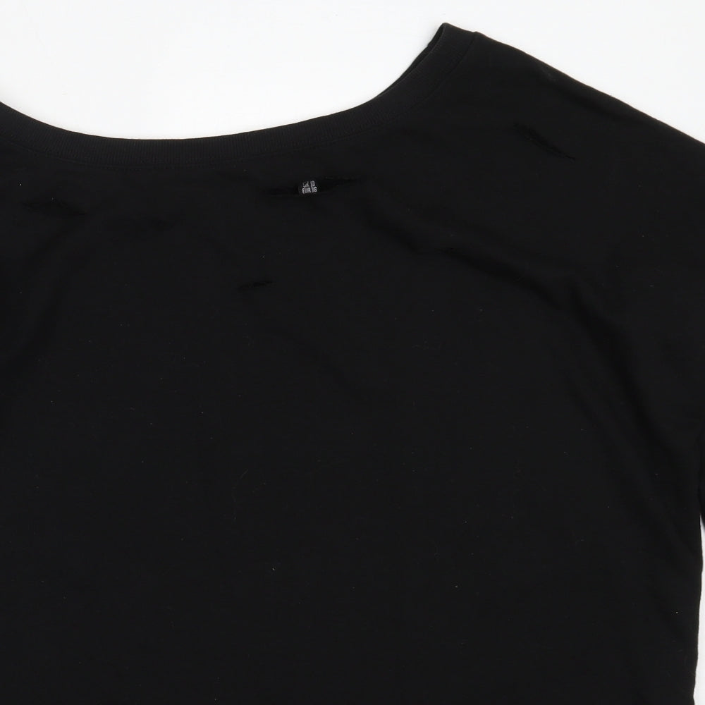 Missguided Womens Black  Cotton Pullover Sweatshirt Size 10