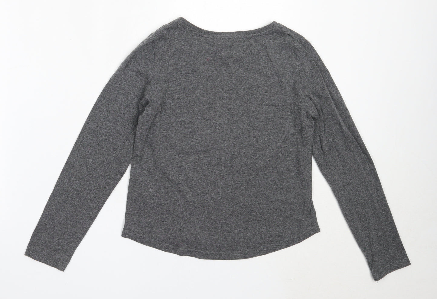 H&M Girls Grey  Cotton Basic T-Shirt Size 11-12 Years Round Neck