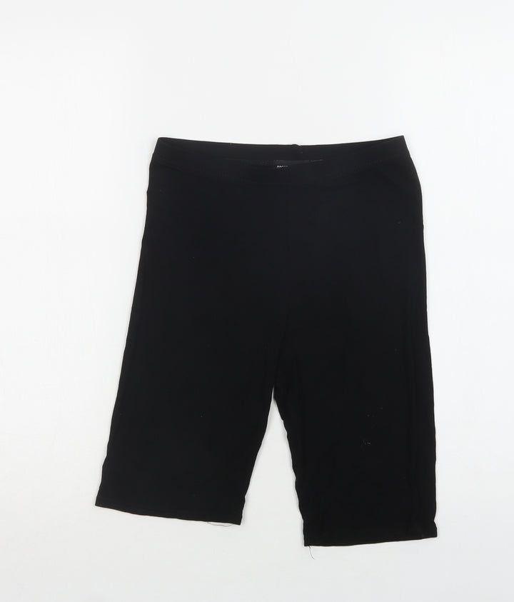 PRETTYLITTLETHING Womens Black Viscose Sweat Shorts Size 8 L9 in Regular