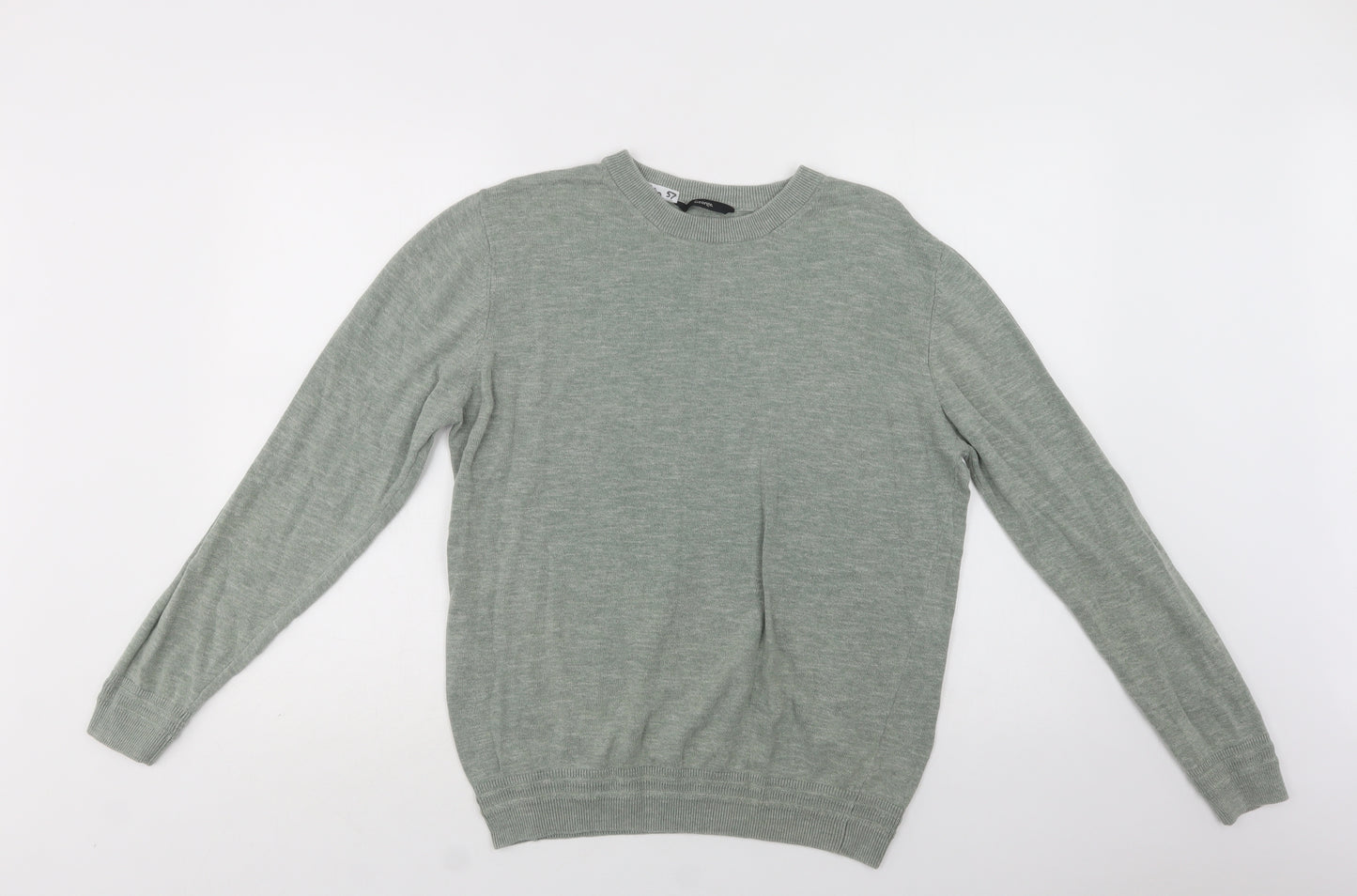 George Mens Green Crew Neck  Cotton Pullover Jumper Size M