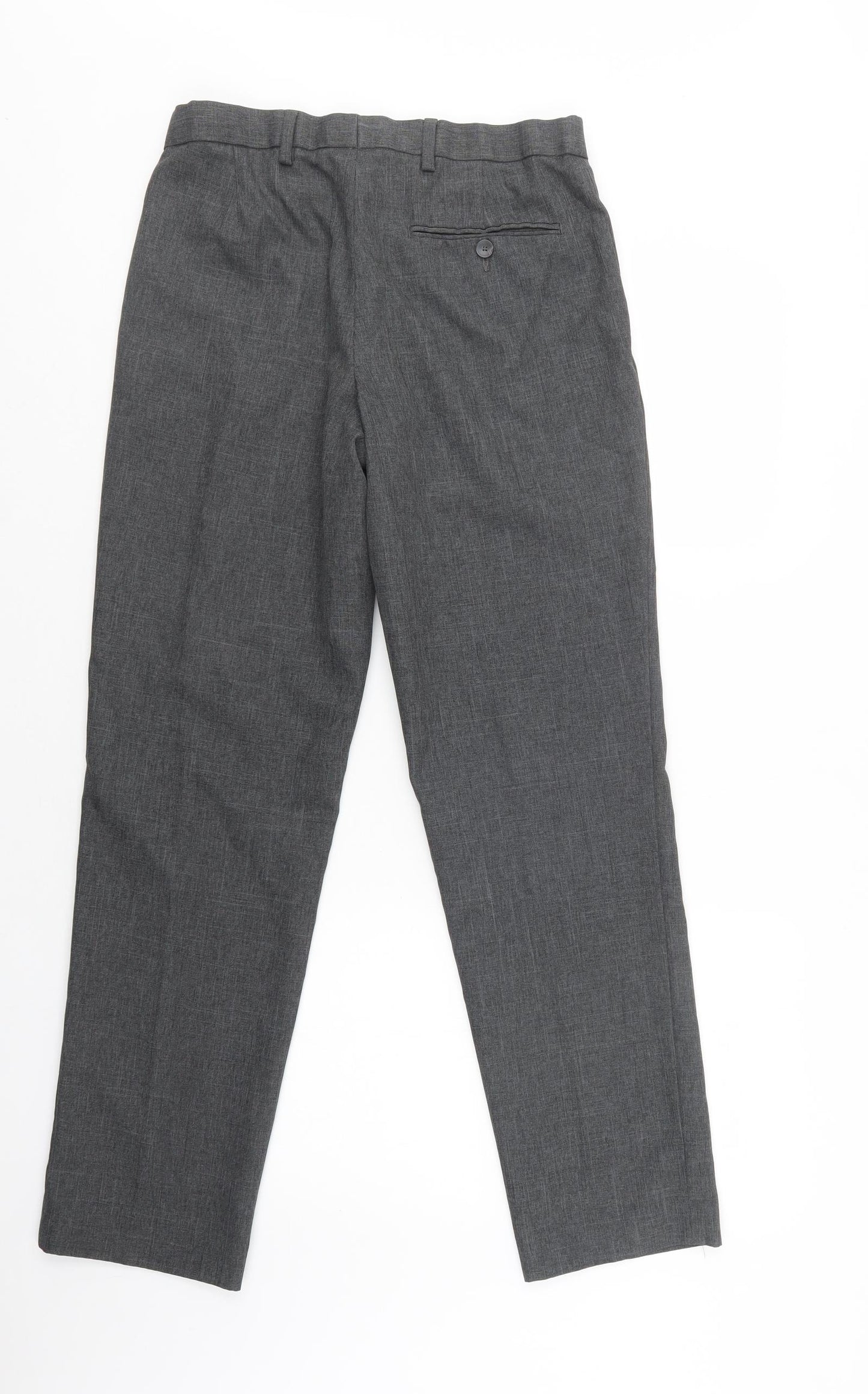 George Mens Grey  Polyester Dress Pants Trousers Size 30 L31 in Regular Button