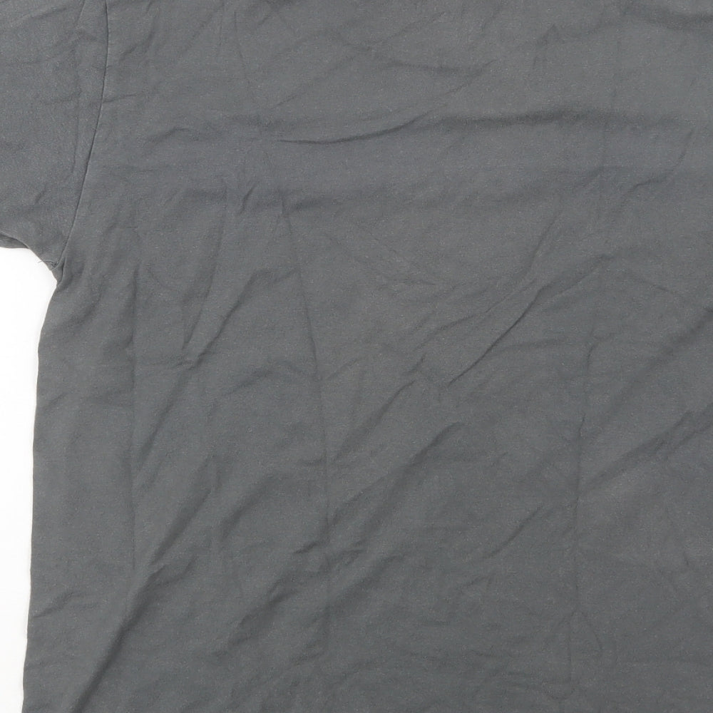 Analog Mens Grey  Cotton  T-Shirt Size S Crew Neck