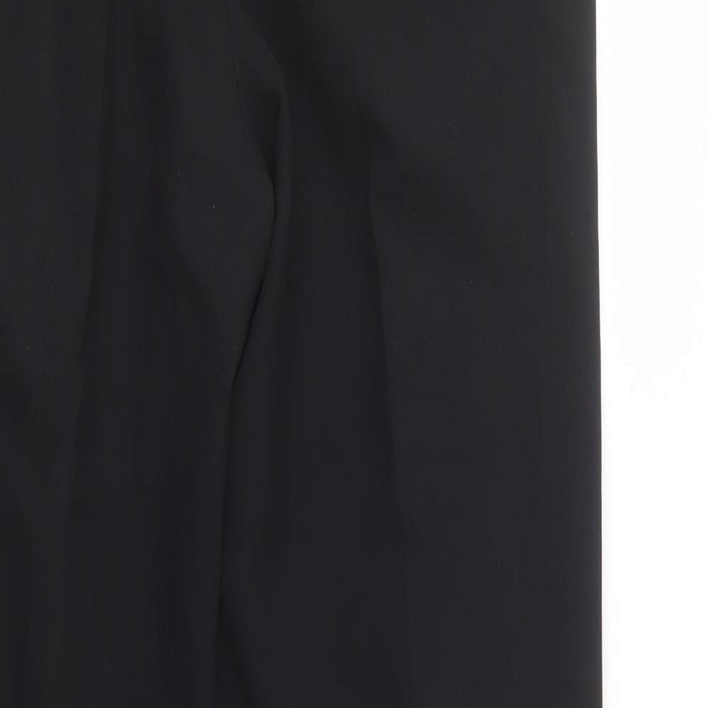 M&S Mens Black  Polyester Dress Pants Trousers Size 30 L31 in Regular Button