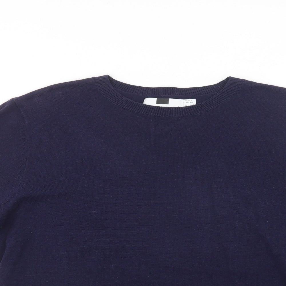 Topman Mens Blue Crew Neck  Cotton Pullover Jumper Size S